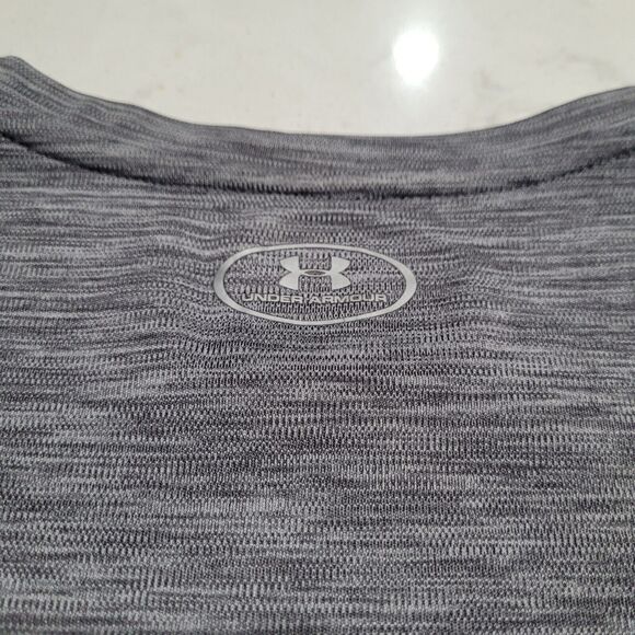 Under Armour UA HeatGear Tiger Twist Tech V-Neck Shirt Gray 1242207 GYM Active M - Picture 8 of 8